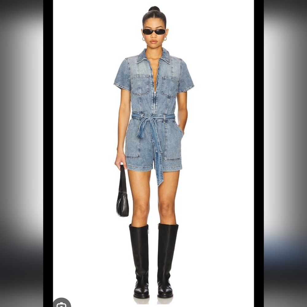 Good American Blue Denim Jumpsuit